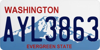 WA license plate AYL3863