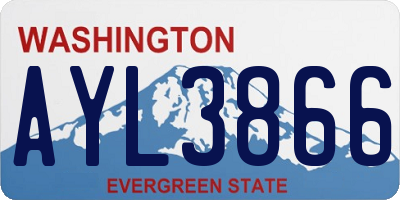 WA license plate AYL3866