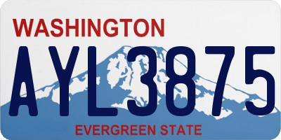 WA license plate AYL3875
