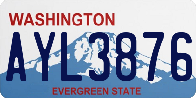 WA license plate AYL3876