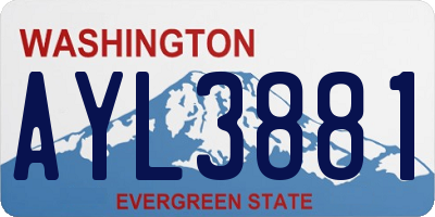 WA license plate AYL3881