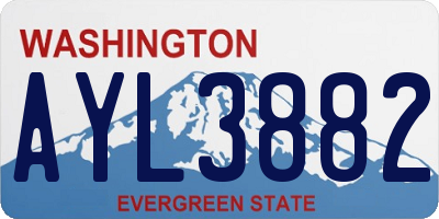 WA license plate AYL3882