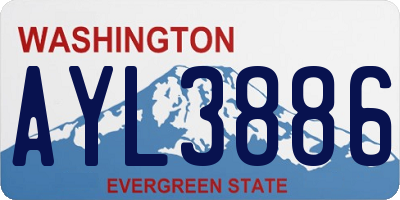 WA license plate AYL3886