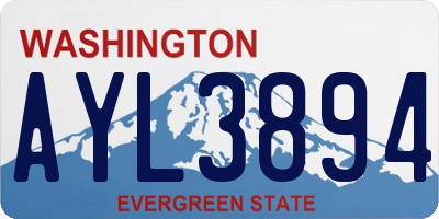 WA license plate AYL3894