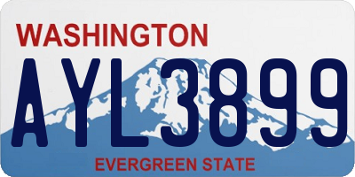 WA license plate AYL3899