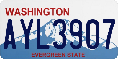 WA license plate AYL3907