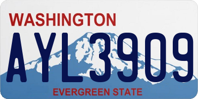 WA license plate AYL3909
