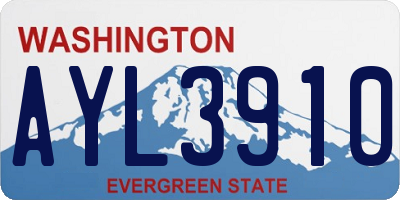 WA license plate AYL3910