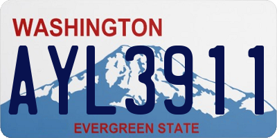 WA license plate AYL3911