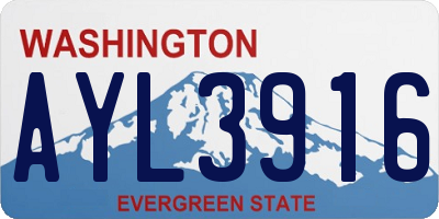 WA license plate AYL3916
