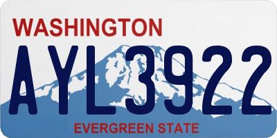 WA license plate AYL3922