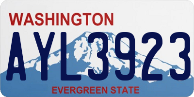 WA license plate AYL3923