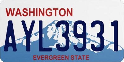 WA license plate AYL3931