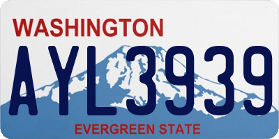 WA license plate AYL3939
