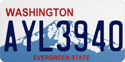 WA license plate AYL3940