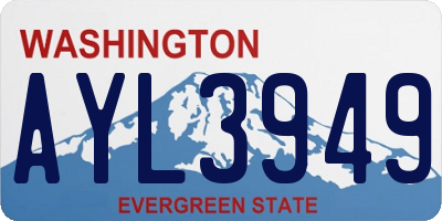 WA license plate AYL3949