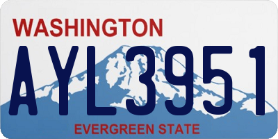 WA license plate AYL3951
