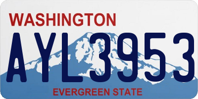 WA license plate AYL3953