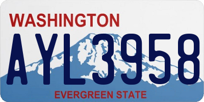 WA license plate AYL3958