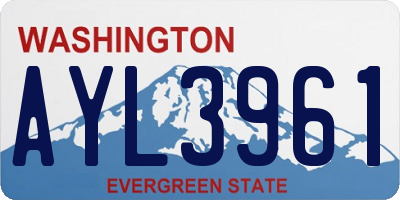 WA license plate AYL3961