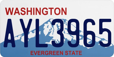 WA license plate AYL3965