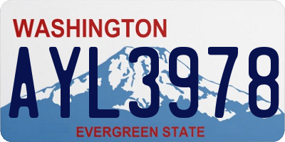 WA license plate AYL3978