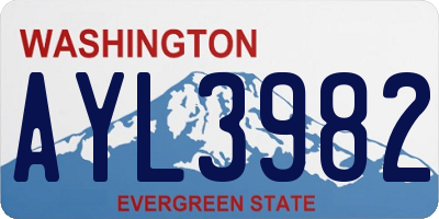WA license plate AYL3982