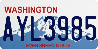 WA license plate AYL3985