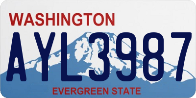 WA license plate AYL3987