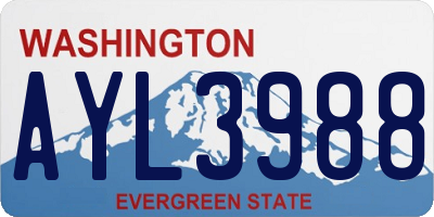 WA license plate AYL3988
