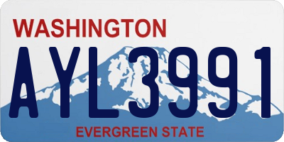 WA license plate AYL3991