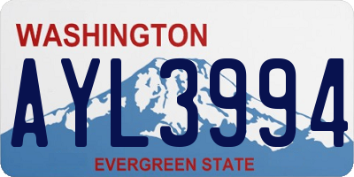 WA license plate AYL3994