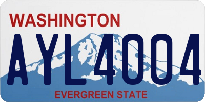 WA license plate AYL4004