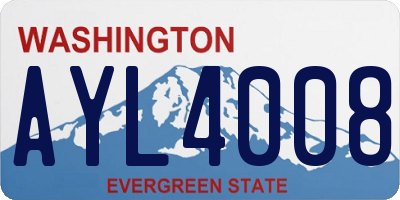 WA license plate AYL4008