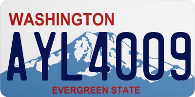 WA license plate AYL4009