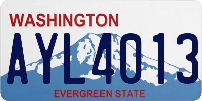 WA license plate AYL4013