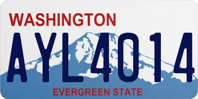 WA license plate AYL4014