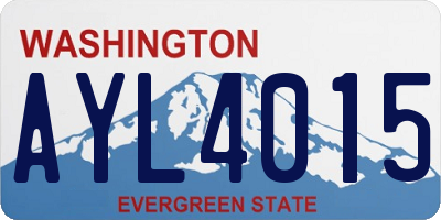 WA license plate AYL4015