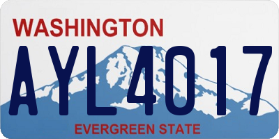 WA license plate AYL4017