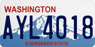 WA license plate AYL4018