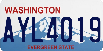 WA license plate AYL4019