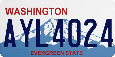 WA license plate AYL4024