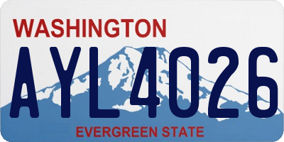 WA license plate AYL4026