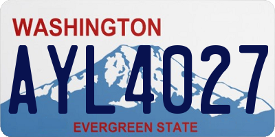 WA license plate AYL4027