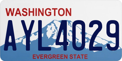WA license plate AYL4029