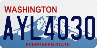 WA license plate AYL4030