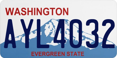 WA license plate AYL4032