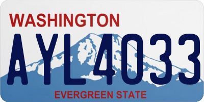 WA license plate AYL4033