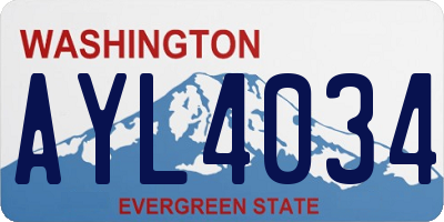 WA license plate AYL4034