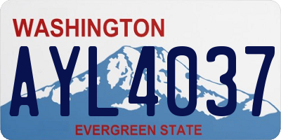 WA license plate AYL4037